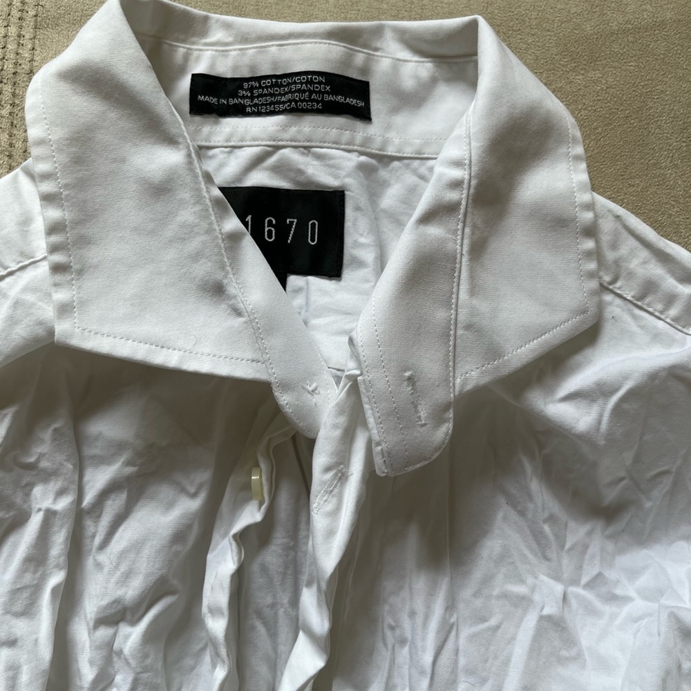 1670 Men's Classic Crisp White Dress Shirt 17-32/33